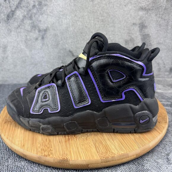 Nike Air More Uptempo Shoes Youth Size 6.5Y Black Purple Basketball DX5954-001 - Picture 3 of 9